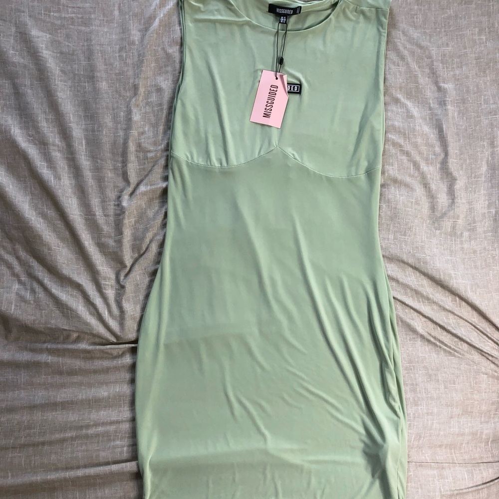Sage slinky dress